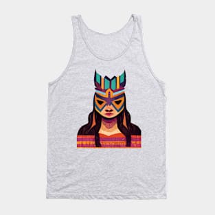 Indigenous Lucha Warrior Woman Tank Top